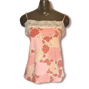 Chadwick's Women Pink & Red Cotton Blend Sleeveless Camisole Blouse Top Size 1XL